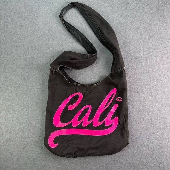 ROBIN RUTH Black Shoulder Sling Bag “California Hot Pink Lettering Unisex Adults - Picture 4 of 7